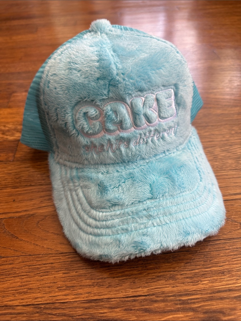 Cake Plush Aqua Blue Trucker Hat